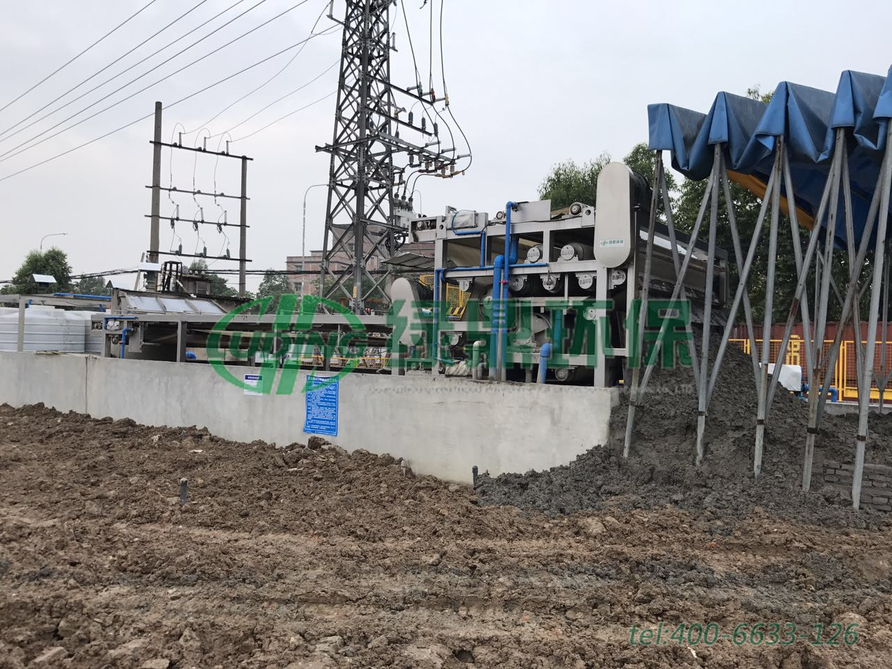 中鐵七局建筑打樁泥漿帶式壓濾機(jī)處理案例現(xiàn)場(chǎng) 3