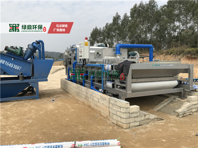 帶式壓濾機佛山沙場泥漿處理案例現場